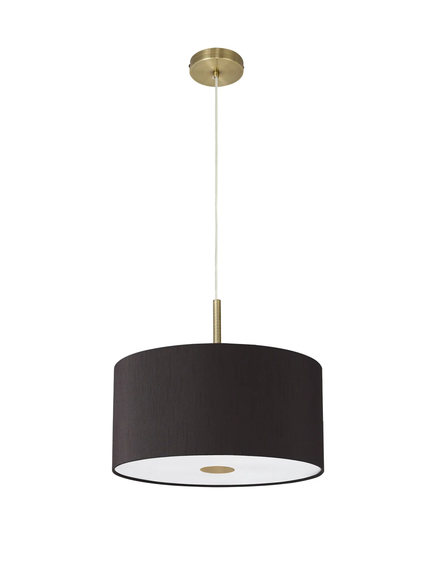 Baymont 40cm 5 Light Pendant Antique Brass, Black/White, Frosted Diffuser DK0515  Deco Baymont AB BL
